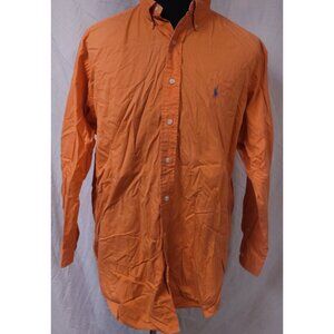 Ralph Lauren Blake Mens Large Sun Washed Orange Button Down Long Sleeve Shirt